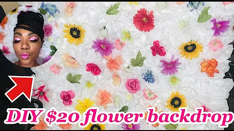 DIY HUGE FLOWER WALL UNDER $20 DOLLAR TREE FLOWERS