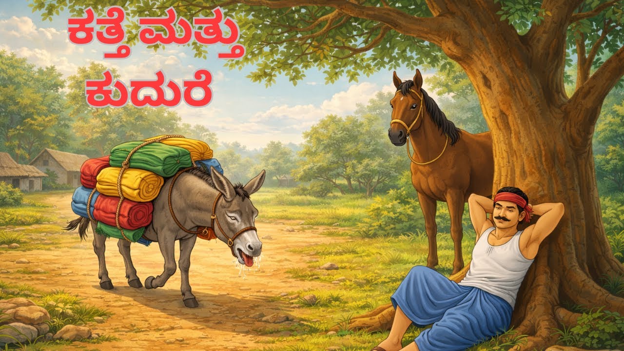 ಕತ್ತೆ ಮತ್ತು ಕುದುರೆ ಕಥೆ 🐴🫏 | ಪರಿಹಾಸ್ಯದ ಪರಿಣಾಮ | Kannada Neethi Kathe