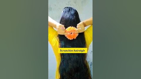 Try this scrunchies hairstyle hack #hair #hairstyle #hairtutorial #scrunchies #hack #viral #shorts