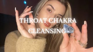 Reiki ASMR | Throat chakra cleansing | Plucking, crystals, smoke cleanse, affirmations, hand flutter