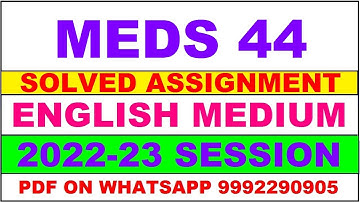 meds 44 solved assignment 2022-23 | meds 44 solved assignment in english 2022-2023 | meds 44 2023