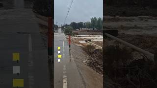 Estero Punitaqui desbordado tras lluvias en la región de Coquimbo