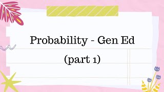 LET Exam Reviewer (Math Major) - PROBABILITY (part 1)