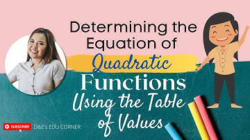 Determining the Equation of Quadratic Function Using the Table of Values