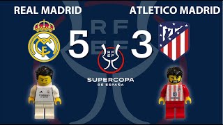 Soccer movie Lego Stop Motion: Real Madrid  Atletico Madrid goals match 1012024 (Supercopa)