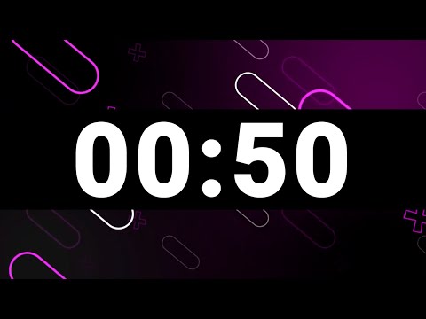 50 Second Timer with Relaxing Upbeat Music and Alarm, Countdown Clock for Stress Relief