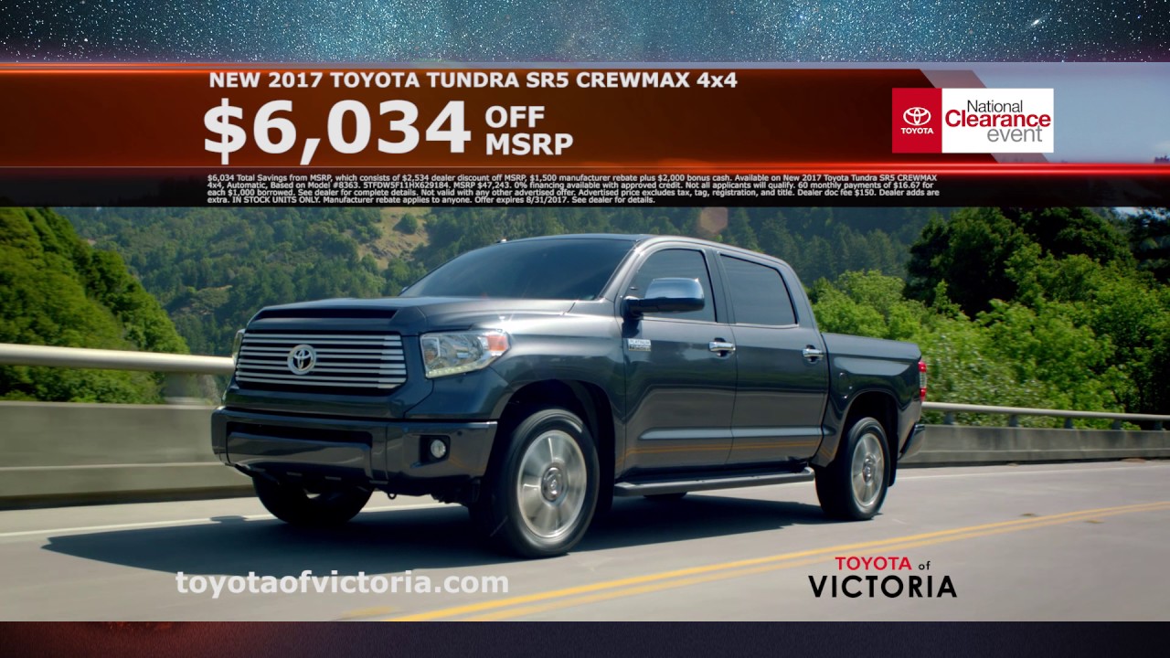 Toyota of Victoria National Clearance Event // August 2017 YouTube