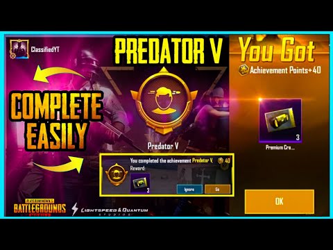 EASY WAY TO GET FREE 3 PREMIUM CRATE COUPONS – PREDATOR 5 ACHIEVEMENT IN PUBG MOBILE