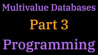 [050] Multivalue DB Part 3 - Programming