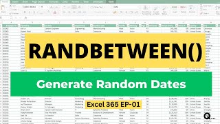 Mastering Excel's RANDBETWEEN Function for Random Date Generation | Excel 365 Tutorial | EP-01