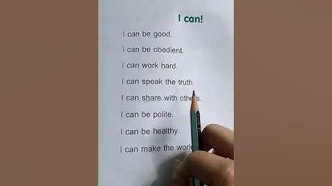 Class 4 Moral Science "I Can"