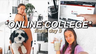 PRODUCTIVE *ONLINE* COLLEGE FINALS DAY IN MY LIFE | Last Finals, Trying Matcha, 17k, Research Paper!