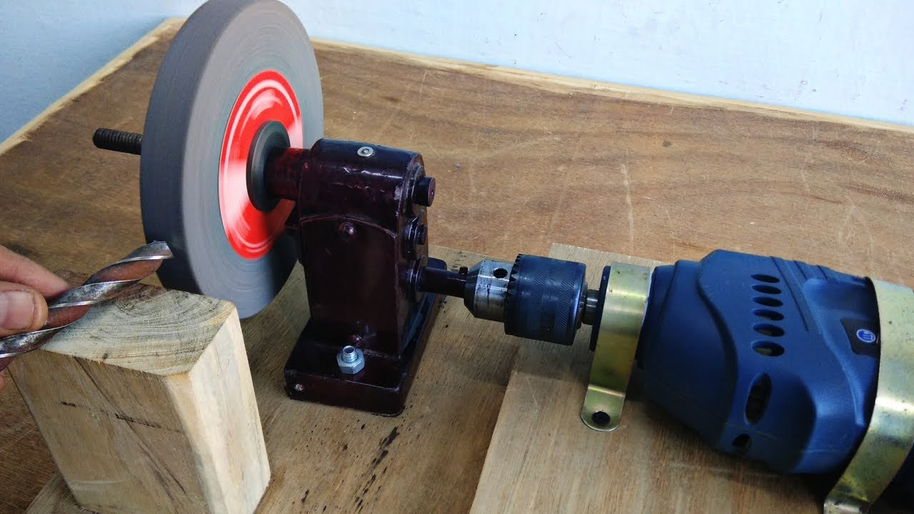 Make A Bench Grinder Using Drill || Drill Hack - YouTube
