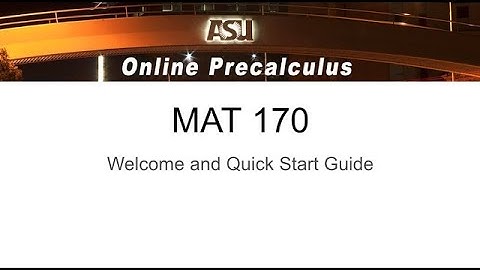 MAT170 QuickStart
