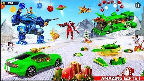 Army Bus Robot car game
