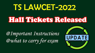 Hall Tickets Out | TS LAWCET & PGLCET-2022| LATEST UPDATE | By Krishna