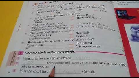 Grade 4 Computer Unit 1 History Of Computer Exercise /Q/A Sadiq Publishers