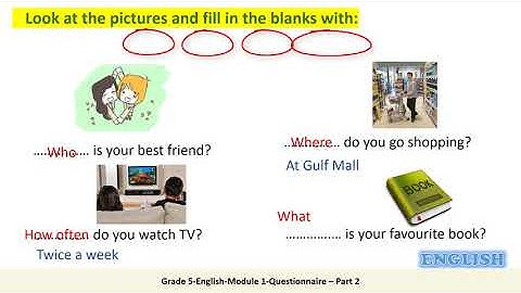 Grade 5   English   Module 1   Questionnaire   Part 2