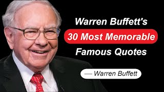 Warren Buffett's 30 Most Memorable Famous Quotes || Quotes Pin