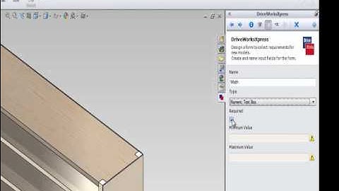 DriveWorksXpress - Create your Form - Numeric Text Box Control