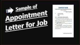 Write an Appointment Letter for Job | Sample letter in MS Word