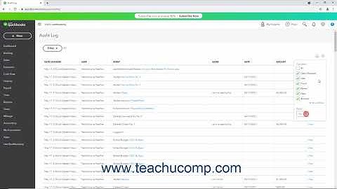 QuickBooks Online Tutorial Using the Audit Log Intuit Training