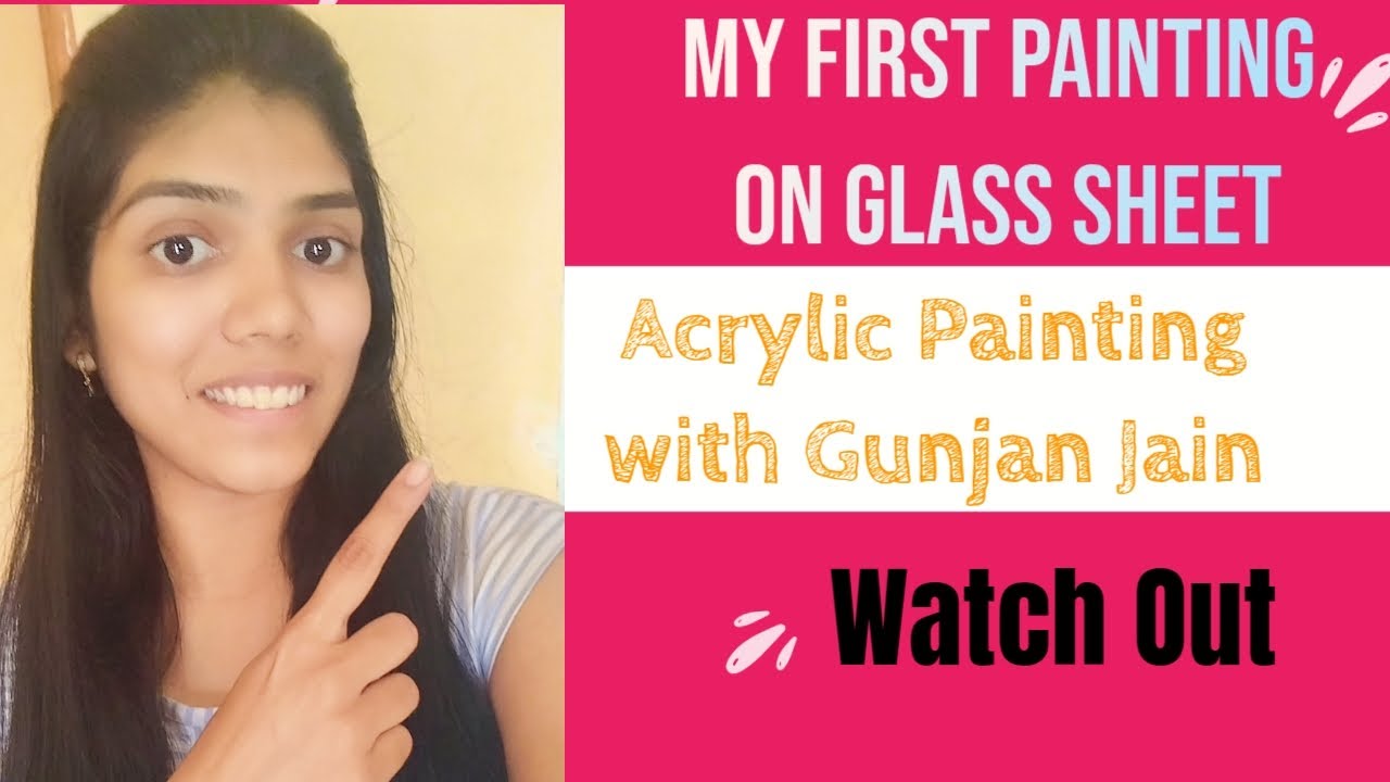 Painting on glass sheet😍🎨 with acrylic coloursviral youtube