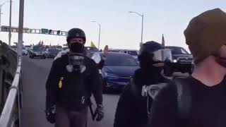 Hundreds of Trump supporters driving into Portland, BLM rioters try to stop them, gets loads of mace