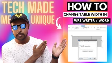 How to change table width in wps office writer |wps office writer table formatting