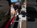 Professional workers install concrete blocks for a sidewalk divider.#shorts #construction #builder