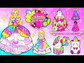DIY Paper Doll | Rapunzel&#39;s Mother and Daughter Surprise Rainbow Birthday Party | Dolls Beauty