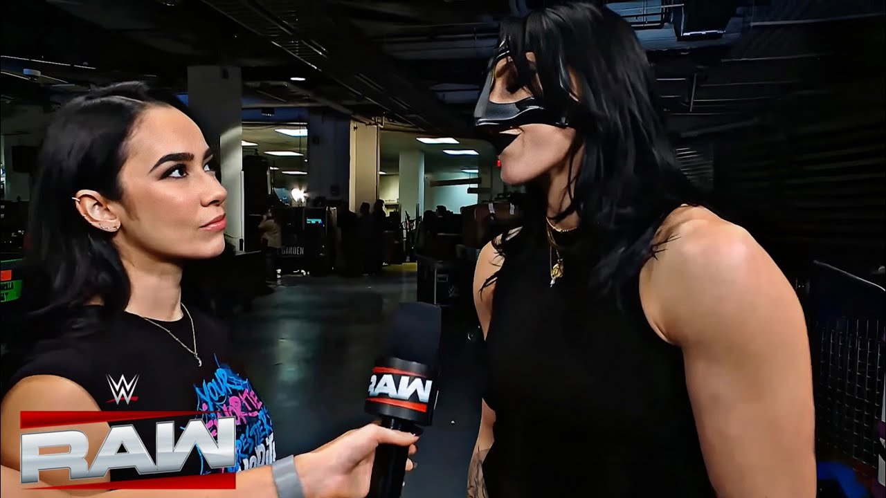 AJ Lee RETURNS! Rhea Ripley Confronts Her Backstage on WWE RAW - YouTube