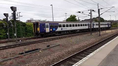 A class 155 (Rare Sprinters) arrives at York