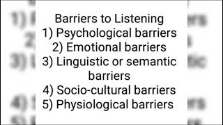Barriers To Listening