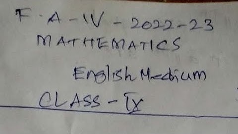 9th Class FA-4 Mathematics Key solutions 2022-23