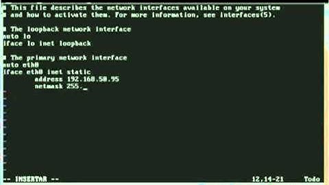 configurar un ip estatica en Debian Server