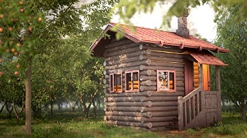 Log House in Blender - Timelapse