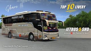 PART 2 !!! TOP 10 LIVERY MOD JETBUS 5 SHD (NEMOG X KP PROJECTS MAX) - Bus Simulator Indonesia screenshot 4