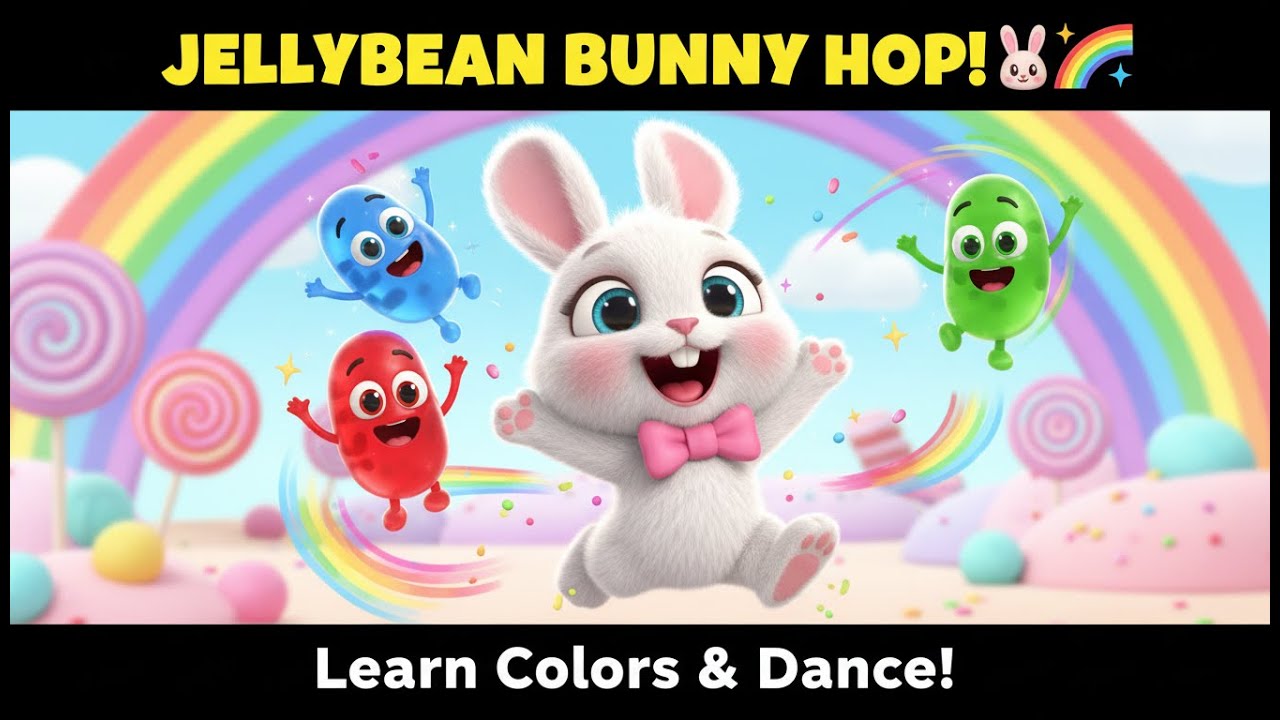 Jellybean Bunny Hop 🎉 | 2026 Viral Kids Dance Song | Learn Colors with Cute Animals! ✨