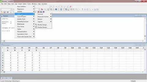 How to Create Taguchi Design of Experiment in Minitab