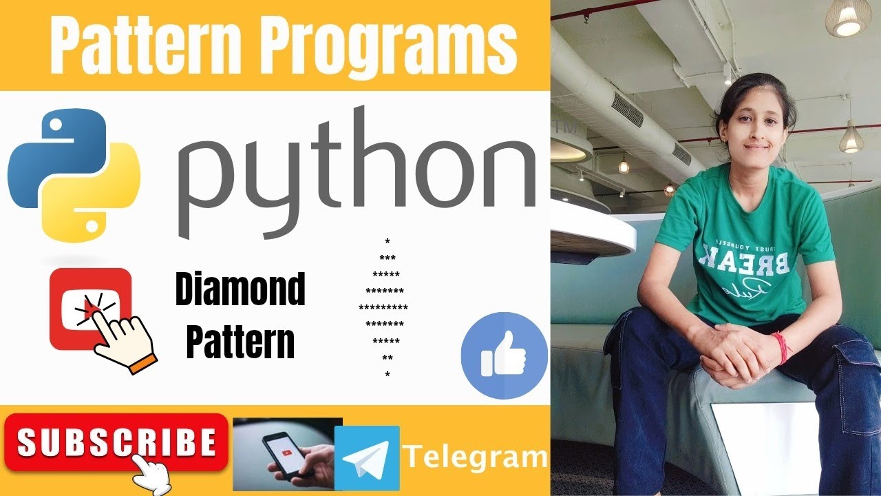 Diamond Pattern in Python - YouTube