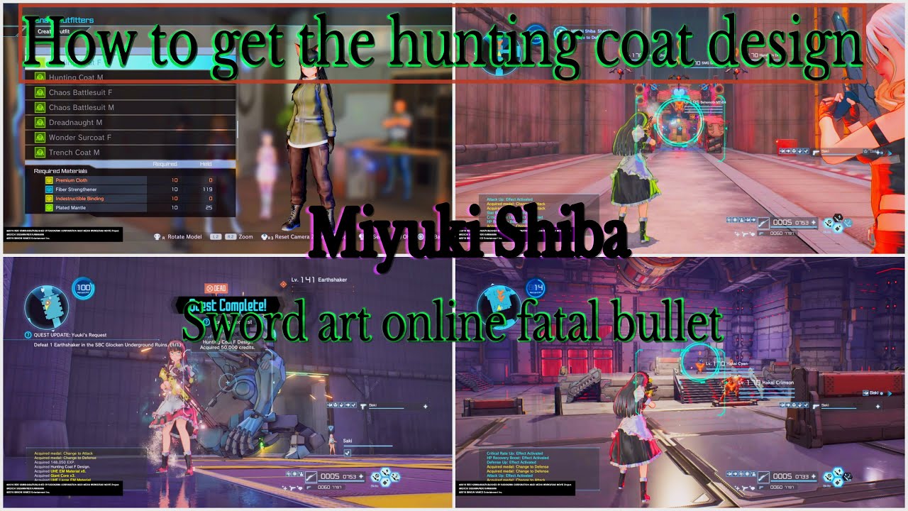 Sword art online fatal bullet :How to get the hunting coat design