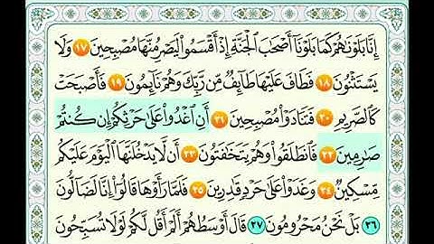 سورة القلم ‏من ايه ١٧ ‏الي ايه ٢٥