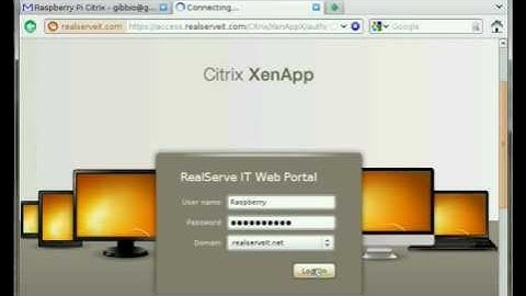 Raspberry Pi Citrix Receiver XenApp Demonstration ICA HDX