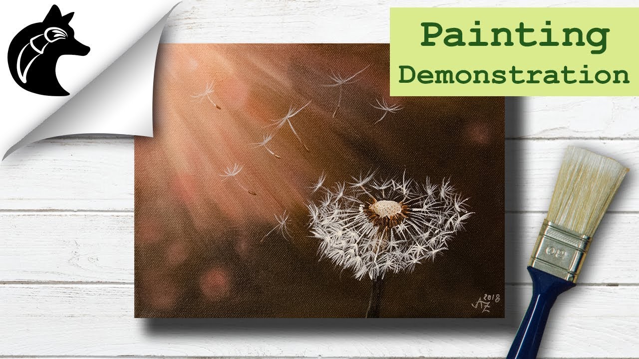 Dandelion – easy acrylic painting for BEGINNERS – UrArtStudio