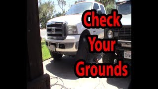 F250 Powerstroke 6.0 Battery Ground locations , chassis, body, block clean and repair
