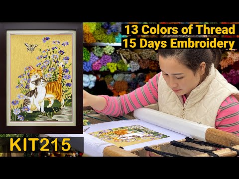 [Membership] KIT215 Hand Embroidery "Cat Couple" | Tutorial Embroidery Design