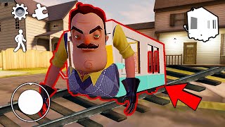 SUPER TRAIN! || Funny moments in Hello Neighbour || Experiments with Neighbour