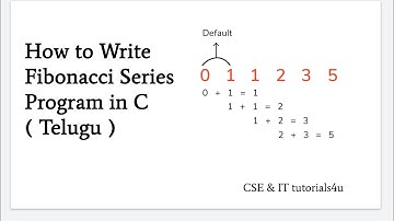 Fibonacci Series program in C Telugu