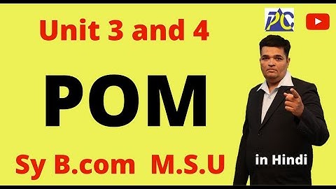 POM ! Principle of management Mcq For unit 3 and 4  ! MSU in hindi